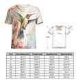 thumbnail image 2 of Flower Hummingbird Womens Tops Women's Fashion Casual Short Sleeve Flower Print Round Neck Pullover Top Blouse, 2 of 6