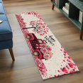thumbnail image 3 of Runner Rug 2'x6', Valentine's Day Washable Non-Slip Hallway Runner Rugs, Love Tree Branches Truck Roses Beige Bedside Rugs Floor Mats Carpet Runners for Kitchen Bathroom Laundry Room, 3 of 8