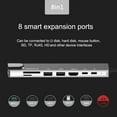 thumbnail image 4 of Tomfoto - Concentrador USB C 8 en 1, estación de acoplamiento tipo C, adaptador multipuerto con puerto de carga 4K HD RJ45 Ethernet USB 3.0 PD, lector de tarjetas TF, compatible con MacBook,, 4 of 7