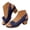 Blue, variant on Modisza Open Toe Chunky Heels for Women Hollow Out Summer Dressy Flower Sandals Slingback Slip on Beach Heeled Shoes Size 6 Blue