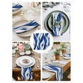 thumbnail image 3 of Blue White Moire Cloth Napkins Set of 4 Reusable Dinner Napkins, Modern Abstract Art Cocktail Napkin Washable Table Napkins for Wedding/Holiday Party/Baby Shower 20"x20", 3 of 7