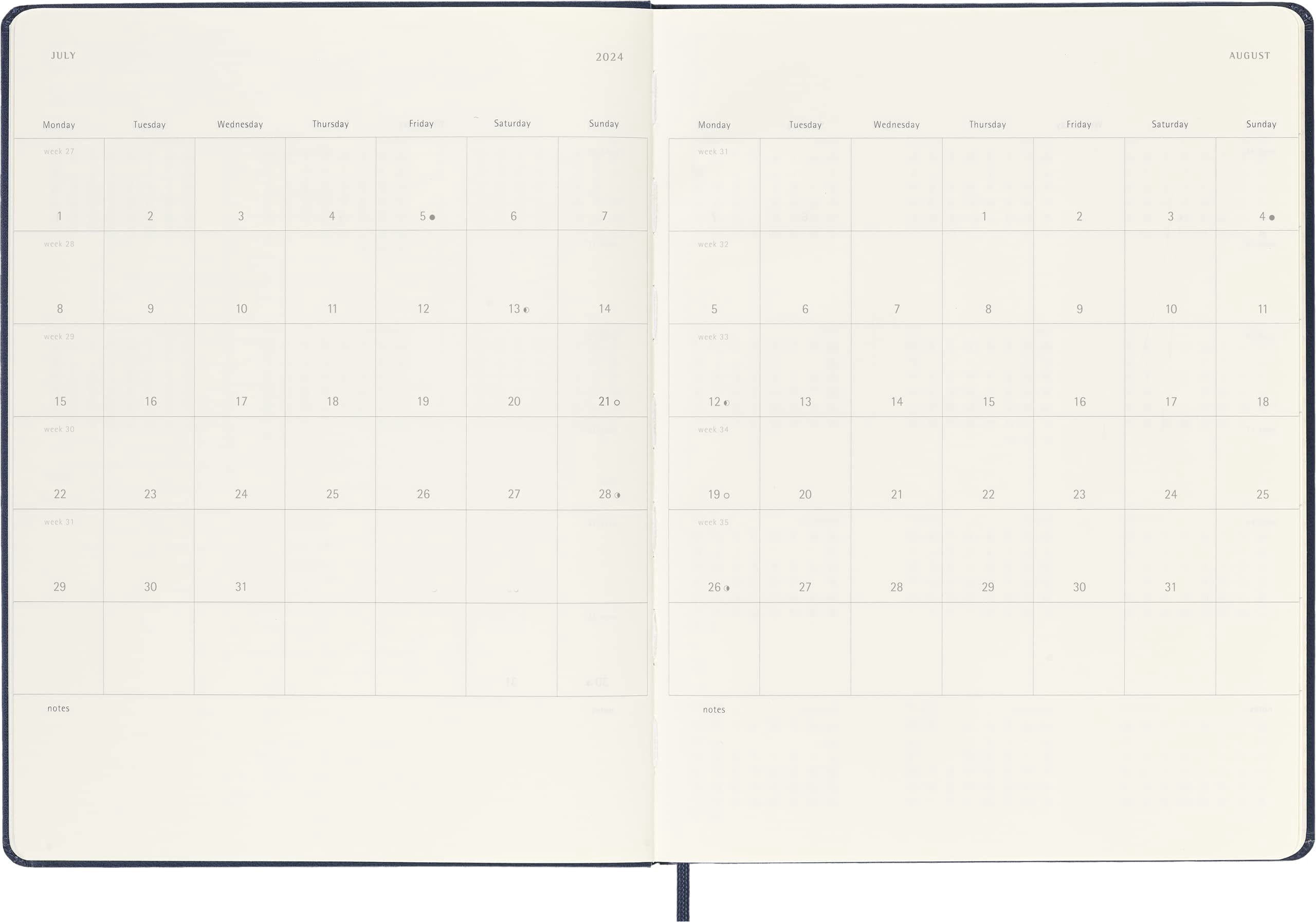 Moleskine 2024 Weekly Planner, 12M, Extra Large, Sapphire Blue, Hard Cover (7.5 x 10) XL