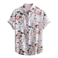 thumbnail image 3 of BUWTTER Mens Shirts Floral Print Short Sleeve Summer Casual Lightweight Breathable Button Down Beach Shirts Light Pink L, 3 of 8