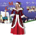 thumbnail image 4 of Disfraz de Navidad Disfraz de Papá Noel Traje Conjunto de disfraz de actuación de pareja adulta, 4 of 5