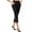 Black, variant on Uqiangy Women's Straight Leg Comfort Capri w/Tummy Control and Secret Pocket Capri Pants for Women Casual Summer Dressy Pull On Stretch High Waisted Crop Work Leggings with Pockets Wine S