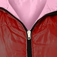 thumbnail image 7 of IROINNID Women's Puffer Vest Stand Collar Solid Color Sleeveless Warm Zippers Slim Zipper Dual-purpose Bomber Warm Coat Tops Vest, Pink, 7 of 7