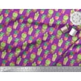 thumbnail image 3 of Soimoi Purple Japan Crepe Satin Fabric Cactus With Conical Pot Tree Print Fabric by Yard 42 Inch Wide, 3 of 3