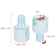 thumbnail image 2 of 2pcs 10mm to 8mm Positive Silver Tone Positive Motorcycle Rearview Mirror Adapter Bolt Screw  Screw, 2 of 5