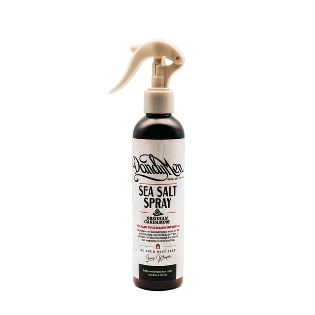 DandyMen Sea Salt Spray - Volumen de textura ligera y sujeción flexible con sal de Epsom y provitamina B5 (8.45 oz de cardamomo de obsidiana)
