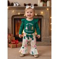 thumbnail image 4 of RUINIXCW Baby Girls Christmas Outfit Long Sleeve Romper Print Pants Headband, 4 of 8