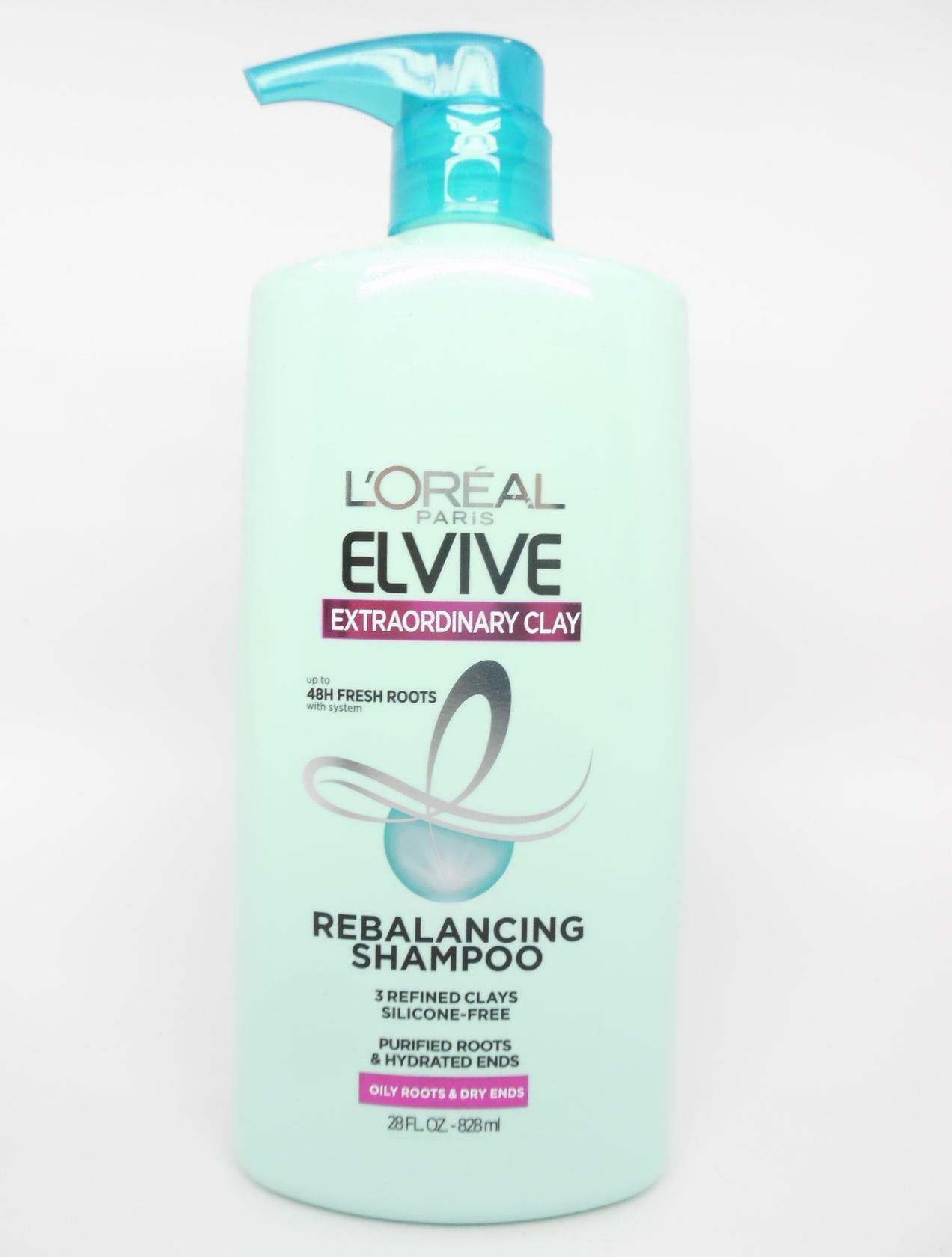 ubrugt åbning opfindelse L'Oréal Paris Elvive Extraordinary Clay Rebalancing Hair Shampoo - 28 fl.  oz. - Walmart.com