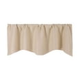 thumbnail image 2 of HEVIRGO Solid Color Through Rod Short Curtain Home Room Balcony Kitchen Window Valance,Beige, 2 of 10