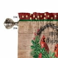 thumbnail image 5 of Red Christmas Snowman Curtain Valances Set Xmas Balls Pine Tree Snowflake Navy Blue Kitchen Curtains 36&nbsp;inch Length Rod Pocket Valance and Tiers 3 Piece Set Small Bedroom Bathroom Laundry Decor, 5 of 7