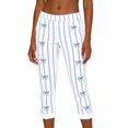 thumbnail image 7 of Soyumi Cotton Linen Pants, High Waisted Wide Leg Palazzo Pants for Women Summer Elastic Waist Flowy Beach Vacation Boho Trousers Casual Lounge Pull On Pants Lightweight Travel Outfit, Blue, 7 of 7