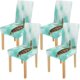thumbnail image 1 of ABPHQTO Linda tortuga en peligro de extinción nadar en agua turquesa funda elástica para silla funda protectora de asiento para comedor Hotel boda fiesta conjunto de 4, 1 of 4