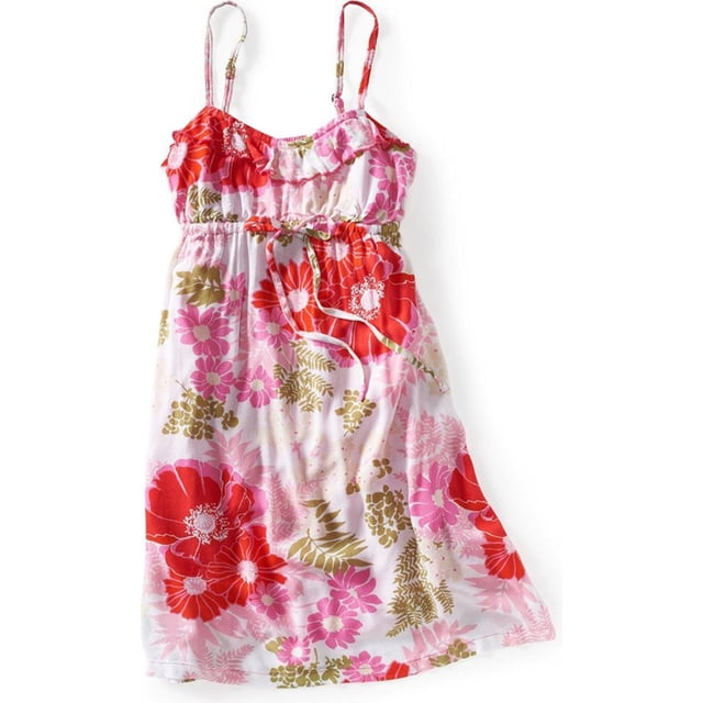 Aeropostale Womens Floral Woven Sundress, Rosa, X-Large