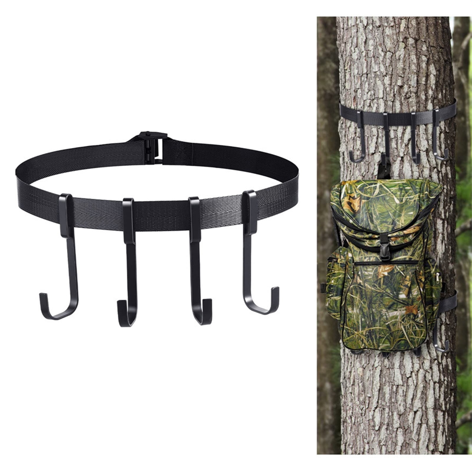 RUNOLIG Treestand Strap Gear Hangers,4 Hook Accessory Holder For Tree