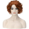 thumbnail image 1 of BERON Dark Orange Short Wigs Women Girls Curly Bob Hair Wig Synthetic Body Bob Wigs, 1 of 1