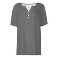 thumbnail image 5 of BILIKEYU Women's Casual Short Sleeve Blouse, Short Sleeve Shirts For Women, Womens Short Sleeve Tops, Button Up Shirt Women, 5 of 5