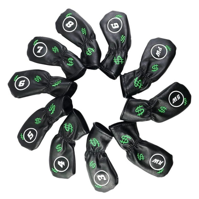 Almencla 10 Pack Club de Golf Couvre-Chef Coin Fer Couvre-Chef de Protection Broderie Conception -