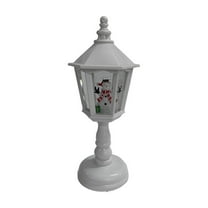 KOYPTL Christmas Table Lamp with Music Luminous Ornaments,Christmas Themed Light Post Glittering Lighted Lantern Battery Operated Lamp Christmas Table Decorations for Desktop Home Xmas Decor Indoor
