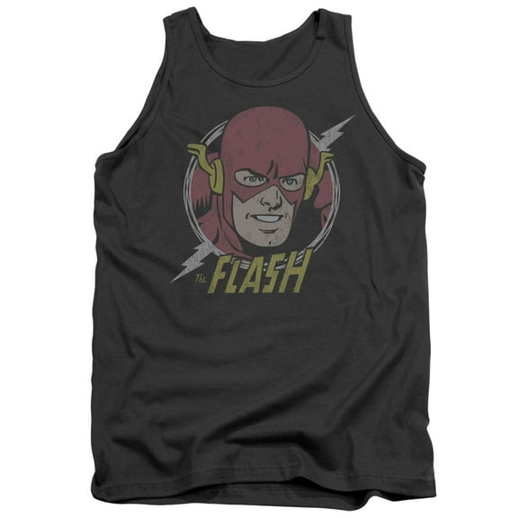 DC Comics Flash Vintage Voltage Adult Tank Top Charcoal