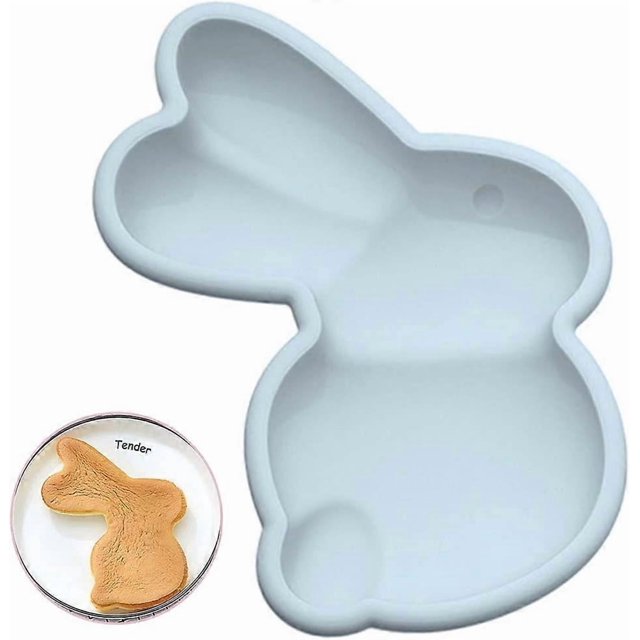 2 Pack Easter Molds, Silicone Mold For Chocolate Non-Stick Easter Bunny Molds For Cake Muffin Jelly Fondant 3D Cute Rabbit Shaped Cookie DIY Handmade