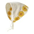 thumbnail image 4 of Multi-Color Floral Crochet Hollow Triangle Headscarf for Women, Lightweight Breathable Knit Tie Back Bandana, Boho Flower Turban Hair Wrap for Daily Travel Beach Outings, 4 of 4