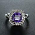 thumbnail image 3 of EOEMY Purple Zirconia Princess Aaa Cz Band Women'S 925 Silver Wedding Ring Anniversary, 3 of 5
