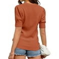 thumbnail image 2 of Short Sleeve Women V-neck Solid Button Down Knit Cardigan Tops, 2 of 4