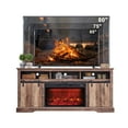 thumbnail image 6 of wow97e Fluted Fireplace TV Stand for TVs Up to 80 Inch with 30" Electric Fireplace, Modern Entertainment Center w/Waveform Panel Sliding Door & Adjustable Shelves for Living Room, 6 of 6