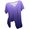 thumbnail image 5 of Itsame Short Sleeved Undershirt Tops for Womens Shirt T-Shirt Comfortable Printed Relaxed V-neck Blouses Purple Size 4XL, 5 of 5