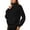 Black, variant on Hoodies for Women Cheap Fall Winter Loose Fit Mock Neck Long Sleeve Kimono Off the Shoulder Half Zip Plain Leisure Cotton Pullover Top(Blue,L)