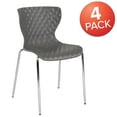 thumbnail image 3 of Flash Furniture 4 Pack Lowell Contemporary Design Gray Plastic Stack Chair, 3 of 13