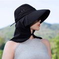 thumbnail image 5 of Large Shawl Outdoor Sun Visors Sun Hat with Shawl for Sports and Travel Adjustable Traveling Camping Hiking, 5 of 9