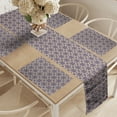 thumbnail image 2 of Ambesonne Geometric Table Runner & Placemats, Abstract Lines Vivid, Placemat 4 pcs + Runner 14"x72", Pale Yellow Mauve, 2 of 2