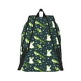 thumbnail image 2 of Honeii Green Frogs Print Canvas College Laptop Backpack, Durable Rucksack Travel Notebook Bag School Backpack Book Bag for Men Women-Medium, 2 of 7