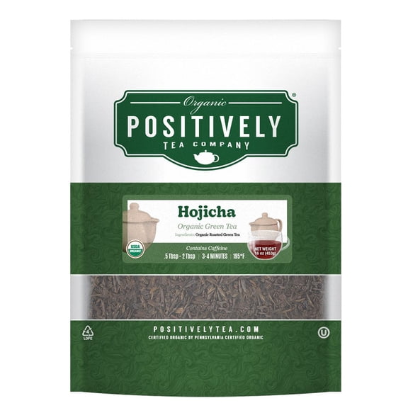 Positively Tea's Organic Hojicha Green Tea, Loose Leaf, 1 Pound Bag