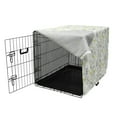 thumbnail image 3 of Floral Dog Crate Cover, Continuous Delicate Wild Flowers on Plain Backdrop, Easy to Use Pet Kennel Cover Small Dogs Puppies Kittens, 7 Sizes, Lime Green Violet, by Ambesonne, 3 of 6