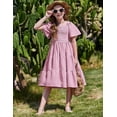 thumbnail image 2 of Arshiner Girls Summer Dress Tween Casual Smocked Swing Flowy Ruffle Midi Dresses with Pockets, 2 of 6
