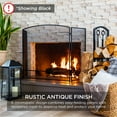 thumbnail image 3 of Best Choice Products 47.5x27.25in 3-Panel Steel Mesh Fireplace Screen, Spark Guard w/ Rustic Worn Finish - Pewter, 3 of 8