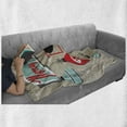 thumbnail image 6 of Christmas Soft Flannel Fleece Blanket, Retro Style Inspired Noel Slogan with Hanging Baubles on Doodle Grid Frame Print, Cozy Plush for Indoor and Outdoor Use, 70" x 90", Multicolor, by Ambesonne, 6 of 6