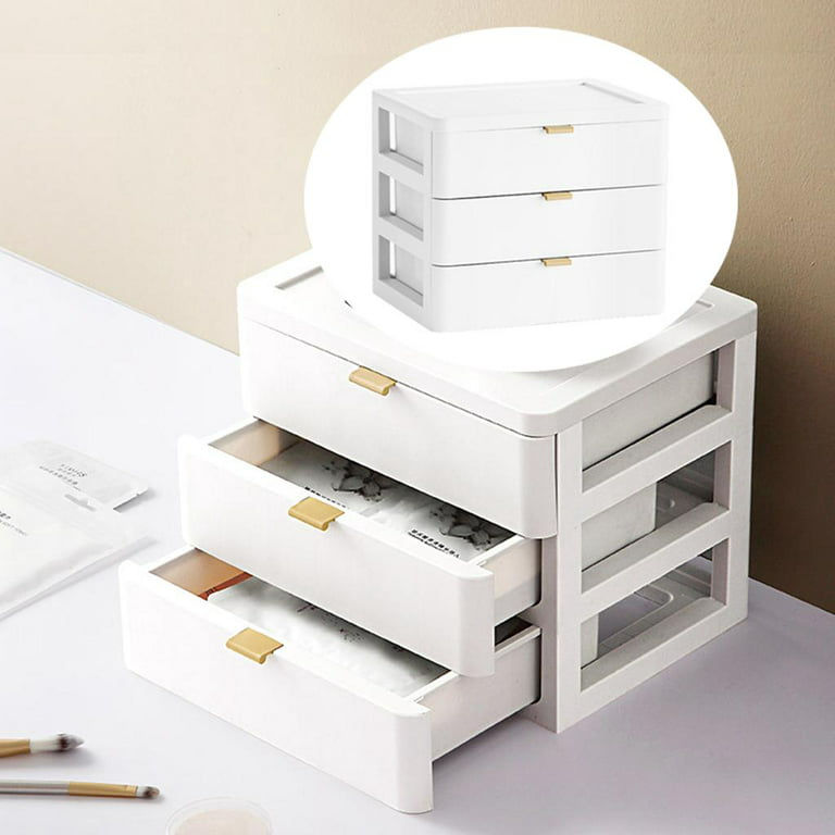 Nordic Office Desktop Organizer Drawers Box Jewelry Cosmetics Storage  Holder Case Masks Lipstick Holder Case PP Sundries Bins