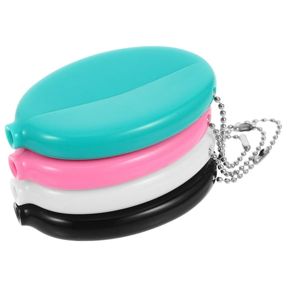 MLINS Hemoton 4pcs Purse Oval Holder Portable Storage Pouch With Chain Small Money Organizer for Men Women Travel Multi Purpose