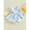 thumbnail image 4 of Suealasg Baby Girls Outfits Fly Sleeve Floral Print Romper Dress Infant Summer Clothes Newborn One Piece Playsuits, 4 of 9