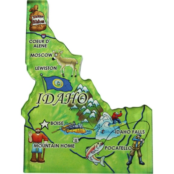 Idaho Acrylic State Map Magnet