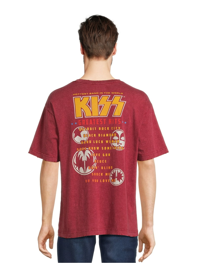 KISS Greatest Hits Band Tee - Graphic Rock n Roll Shirt - Walmart.com