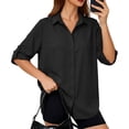thumbnail image 6 of Bovxnpu Womens Long Sleeve Shirts Loose Sun Protection Cardigan Sleepwear, 6 of 9