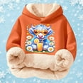 thumbnail image 5 of Big Girls Graphic Hoodie Long Sleeved Hooded Sweatshirt Pullover with Cute Print Designs Trendy Fall Outfits Size 15-16T , Orange, 5 of 5