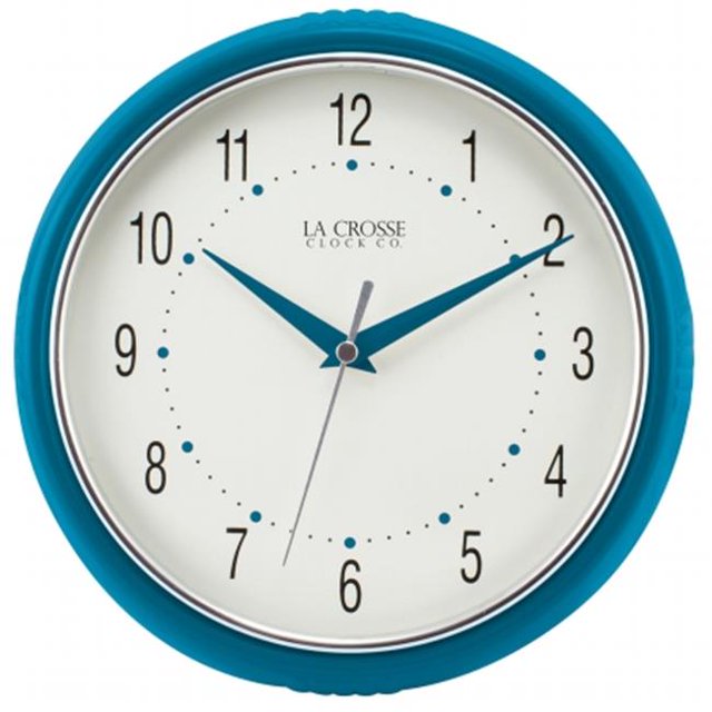 Teal Wall Clock, 9.5 in.